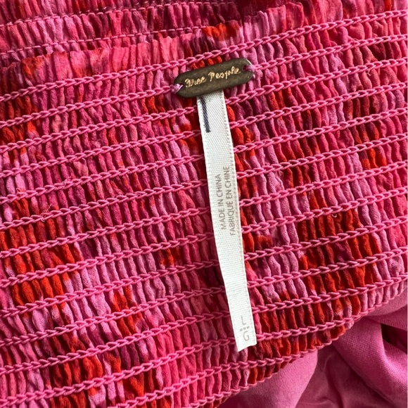 Free People Oh Lala Red Pink Floral Top Size Large - Picture 10 of 11